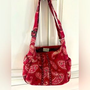Vera Bradley red pink paisley purse